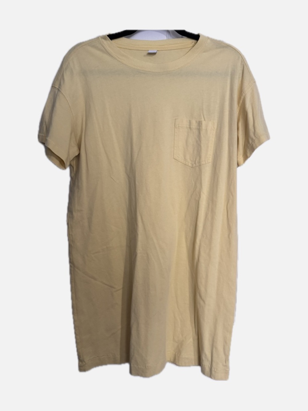 Old Navy Pale Yellow Short Sleeve Pocket Tee Dress